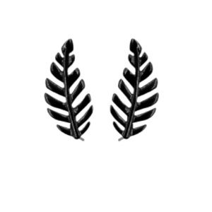 NEW! Kinsley Armelle Black Laurel Leaf Earrings